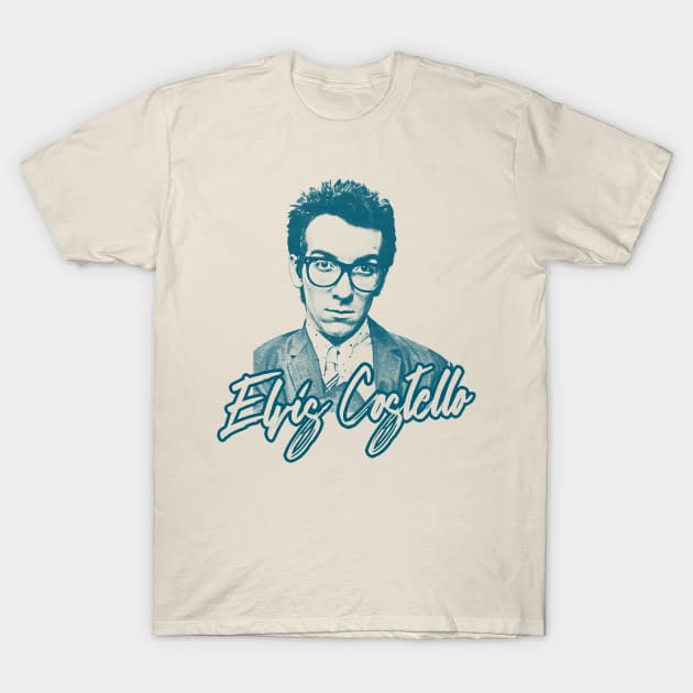 Elvis Costello / 80s Style Aesthetic Design T-Shirt by DankFutura